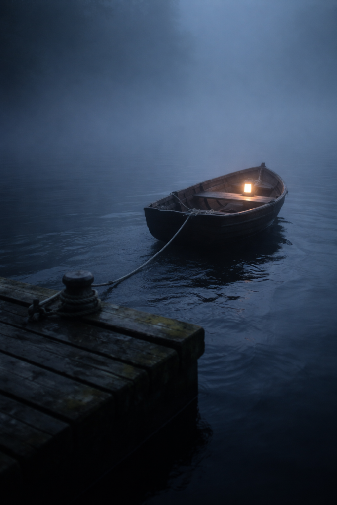 A boat drifting away in the fog. When things feel off