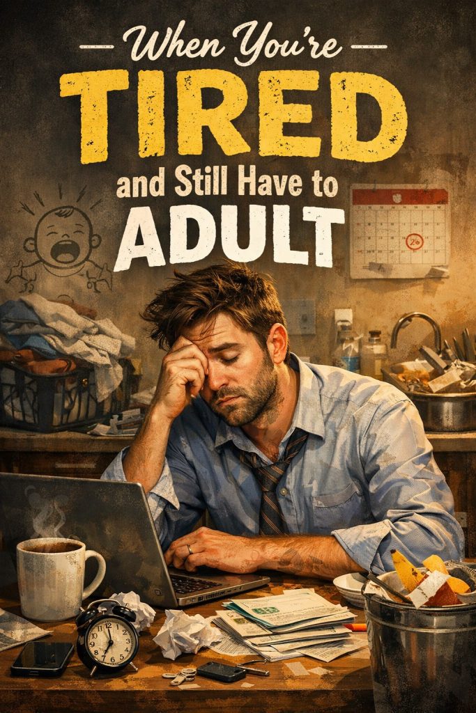 Frustrated man looking over a laptop computer while seated at a messy table.