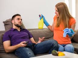 The argument that was never about the dishes. Couple arguing