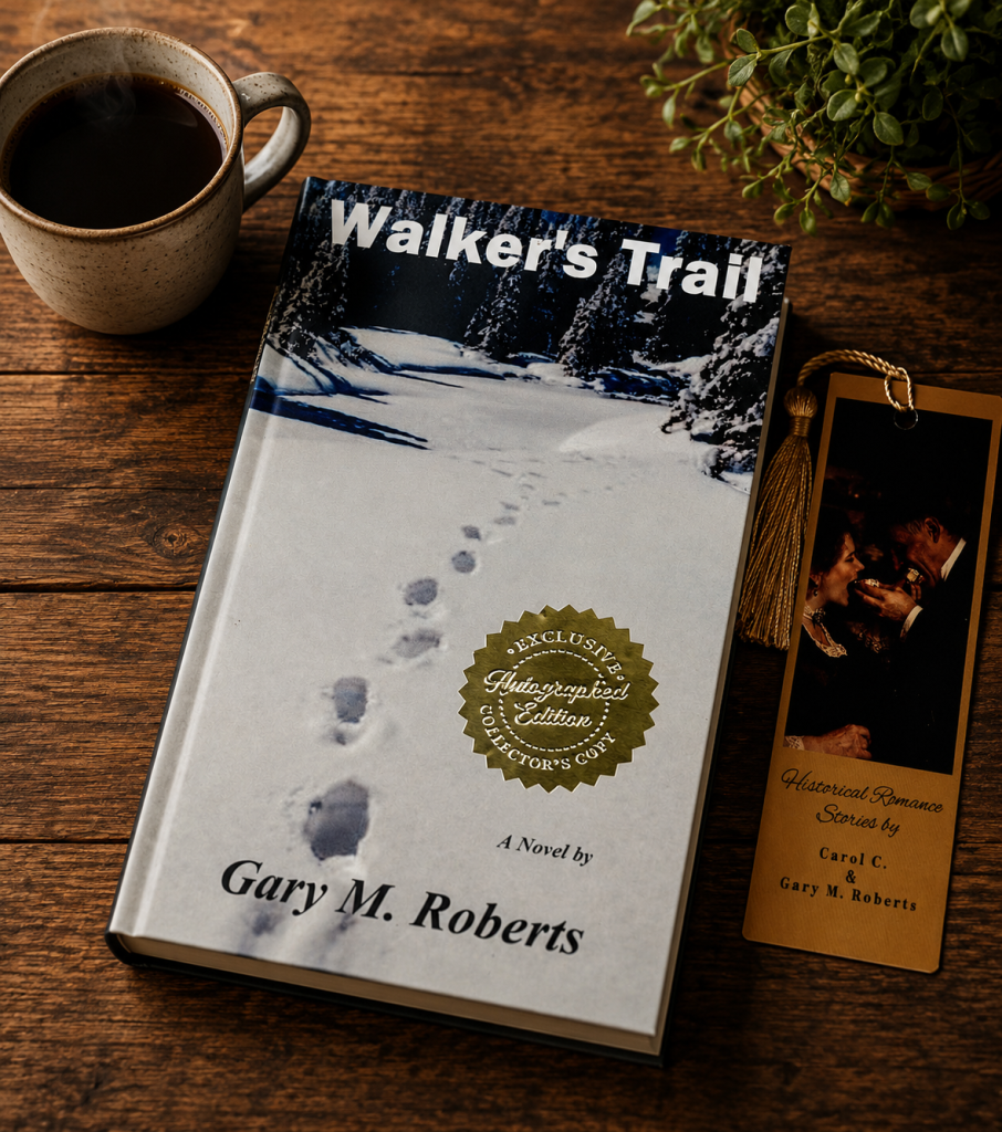 Autographed copy of Walker's Trail with custom bookmark